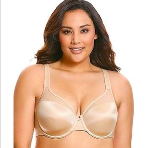 Lane Bryant Cacique 42C Ivory Mesh Illusion Bra
